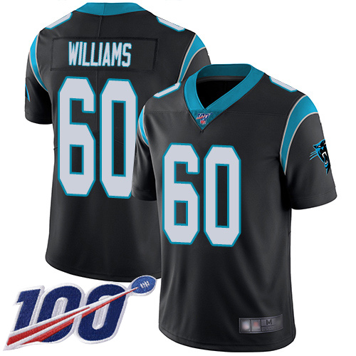 Carolina Panthers Limited Black Youth Daryl Williams Home Jersey NFL Football #60 100th Season Vapor Untouchable->carolina panthers->NFL Jersey